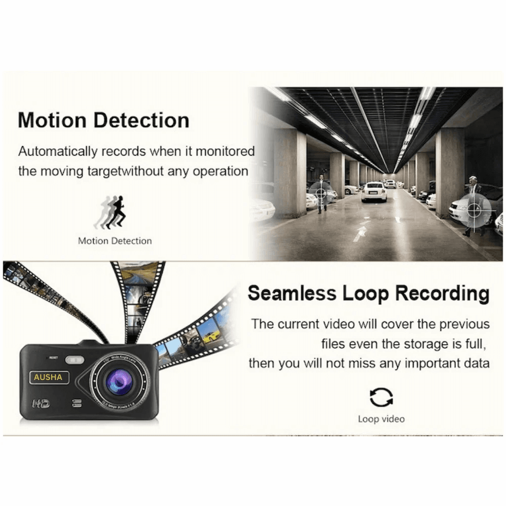 Ausha Full HD 1080p Dual Dash Cam view 5