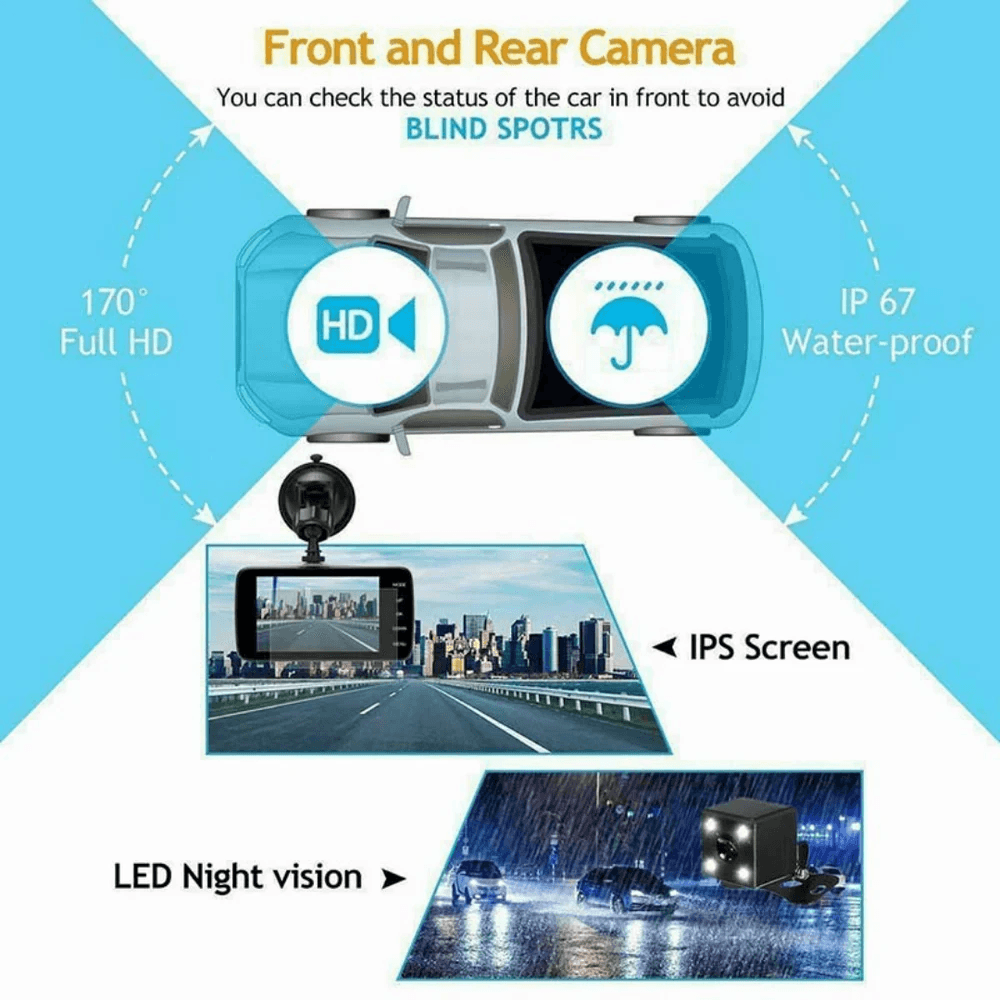 Ausha Full HD 1080p Dual Dash Cam view 7